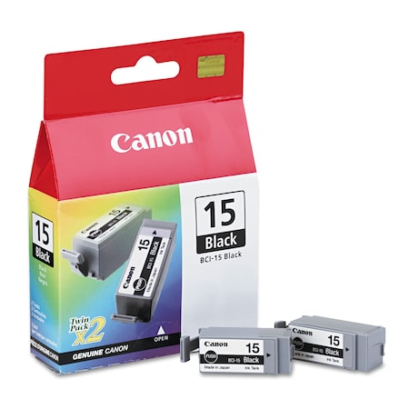Canon Ink Cartridge, Bci-15, Black, PK2 BCI15BK